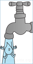 Water gets pumped through large pipes